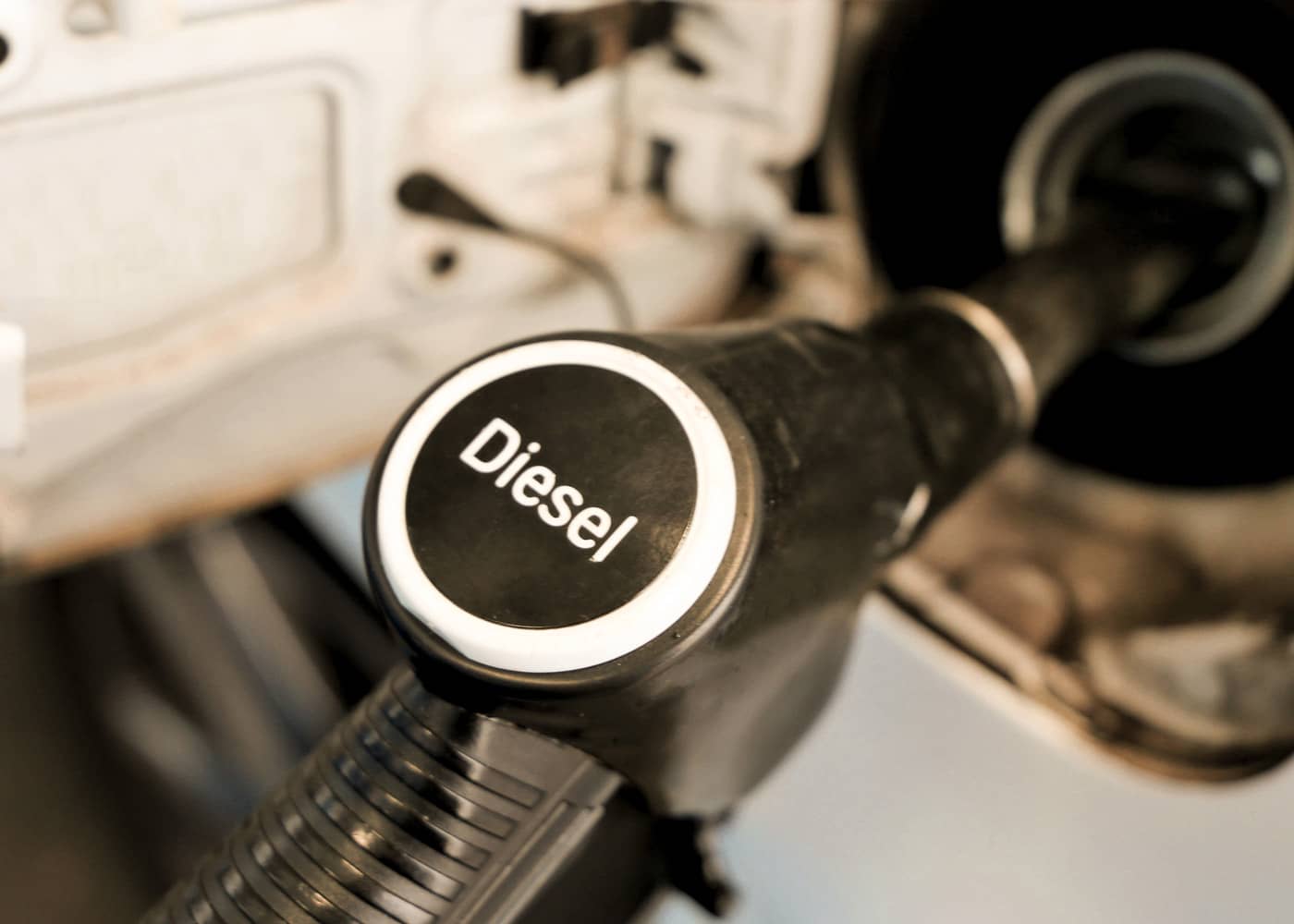 Close-up of a diesel engine